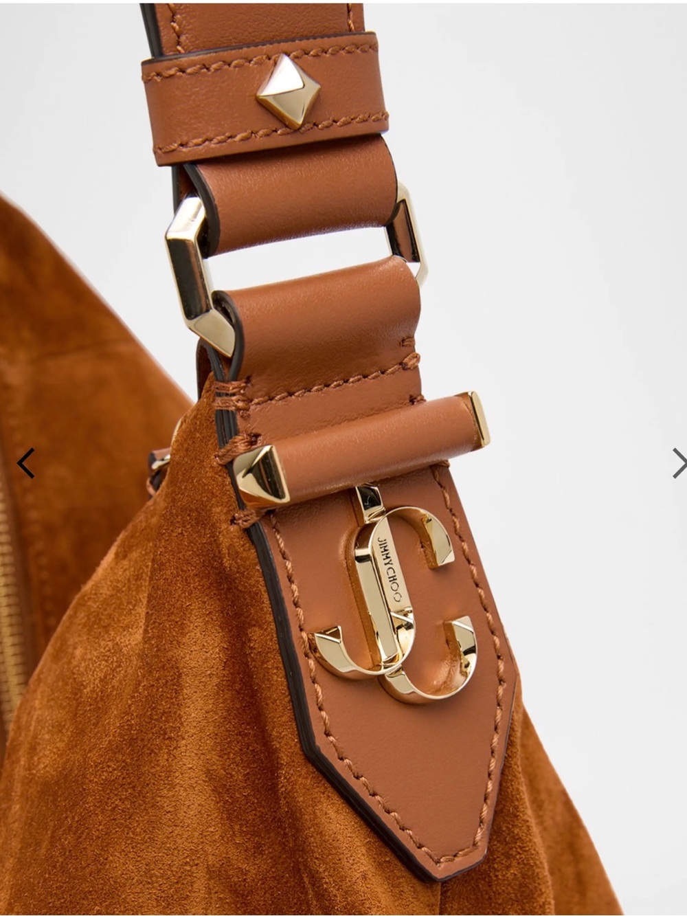 Jimmy Choo Suede Hobo in Warm Chestnut - Picture 2 of 5